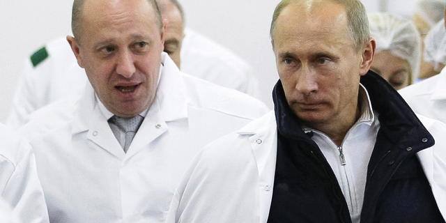 Yevgeny Prigozhin, left, with Russian President Vladimir Putin.