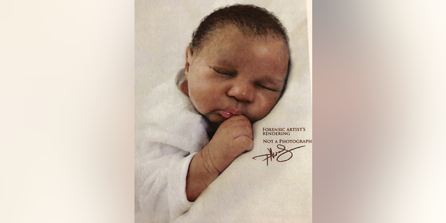 This artist rendering made available by the Palm Beach County Sheriff's Office shows the likeness of a baby girl that was found floating off the Florida coast.