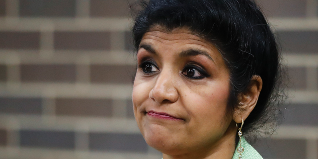FILE - In this Sept. 27, 2017 file photo, Dr. Lakshmi Kode Sammarco speaks during a news conference regarding the circumstances surrounding the death of 22-year-old University of Virginia undergraduate student Otto Warmbier at the Hamilton County Coroner's office in Cincinnati. Sammarco describes the gunman in fatal shootings in downtown Cincinnati on Sept. 6, 2018, as determined to kill “as many people as he could.” She reported Tuesday, Sept. 11, on autopsy findings from the Fifth Third Bank building shootings, saying the gunman who used a 9 mm handgun, fired both standard bullets and hollow-point bullets, which often inflict more damage to bodies. (AP Photo/John Minchillo)