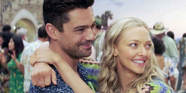 Dominic Cooper, left, opens up about working with ex Amanda Seyfried, right, on "Mamma Mia! Here We Go Again."