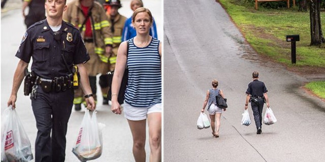 On July 17, photos of the good deed by Master Patrol Officer Tyler Coady of the Bow Police Department went viral on Facebook.