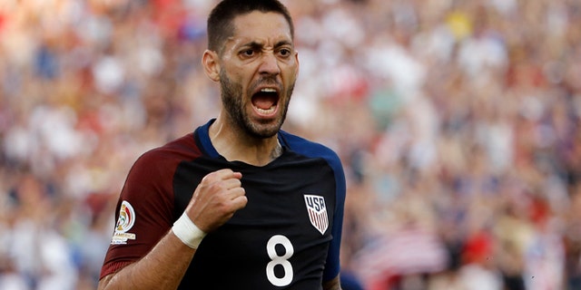 United States' Clint Dempsey reacts after scoring against Paraguay during the first half of a Copa America Group A soccer match Saturday, June 11, 2016, in Philadelphia. (AP Photo/Matt Rourke)