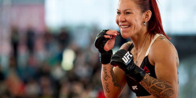 RIO DE JANEIRO, BRAZIL - MAY 11: Catchweight Cris "Cyborg" Justino of Brazil holds an open training session at Arena da Baixada stadium on May 11, 2016 in Curitiba, Brazil. (Photo by Buda Mendes/Zuffa LLC/Zuffa LLC via Getty Images) ***Local Caption*** Cris "Cyborg" Justino