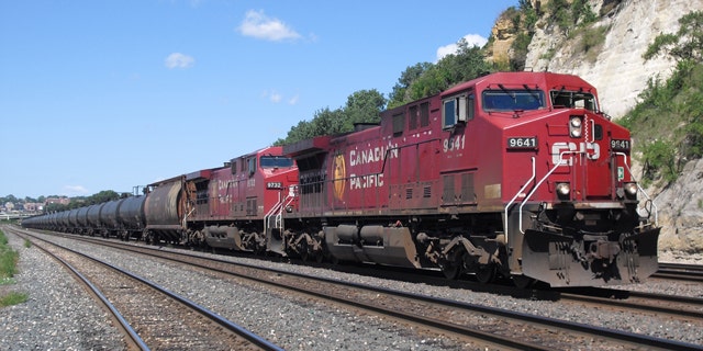 A Canadian Pacific train moving crude oil out of the Bakken formation in North Dakota. Transporting of crude oil has dramatically increased since 2009.