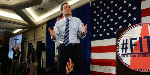 NASHUA, NH - APRIL 18: U.S. Sen. Ted Cruz (R-TX) speaks at the First in the Nation Republican Leadership Summit April 18, 2015 in Nashua, New Hampshire. The Summit brought together local and national Republicans and was attended by all the Republicans candidates as well as those eyeing a run for the nomination. (Photo by Darren McCollester/Getty Images)