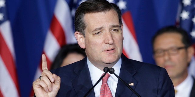FILE - In this Tuesday, May 3, 2016 file photo, Republican presidential candidate, Sen. Ted Cruz, R-Texas, speaks during a primary night campaign event, in Indianapolis. Cruz's now-defunct presidential campaign is being sued over the background music it used in two videos. Audiosocket, a music licensing company based in Seattle and New Orleans, filed the lawsuit Monday, May 9, 2016, in U.S. District Court in Seattle against Cruz for President and the advertising firm Madison McQueen. (AP Photo/Darron Cummings, File)