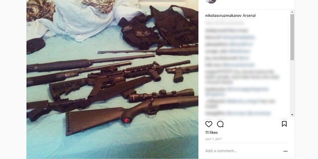 Nikolas Cruz posted several photos of guns on social media before Wednesday's deadly shooting.