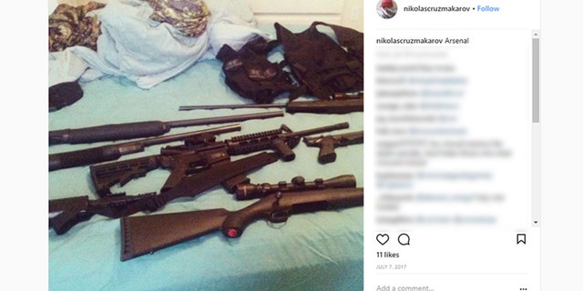 Nikolas Cruz posted several photos of guns on social media before Wednesday's deadly shooting.