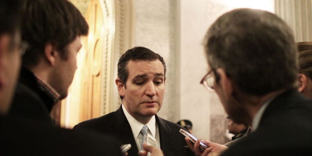 FILE: Dec. 13, 2014: Sen. Ted Cruz, R-Texas, after the Senate voted on a $1.1 trillion spending bill to fund the government through the next fiscal year.