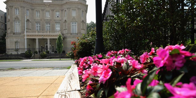 The Cuban Interests Section, the de facto diplomatic mission for Cuba in the United States, stands on the 16th Street Northwest, a main north-south thoroughfare July 1, 2015 in Washington, DC. (Photo by Chip Somodevilla/Getty Images)