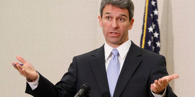 Ken Cuccinelli speaks at a news conference during his time as Virginia attorney general, in Richmond, May 10, 2011. (Associated Press)