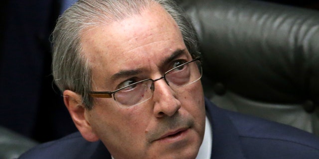 House Speaker Eduardo Cunha at the Chamber of Deputies in Brasilia, Brazil.