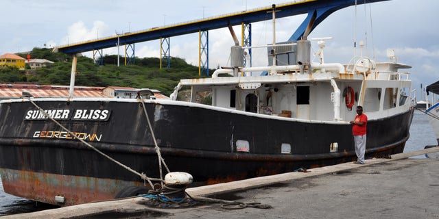 Nov. 30, 2012: The "Summer Bliss"fishing boat sits docked at the Willemstad port in Curacao.
