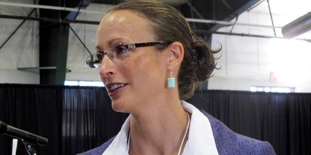 Aug. 16, 2014: Amanda Curtis at the Montana Democratic Party's special nominating convention in Helena, Montana.