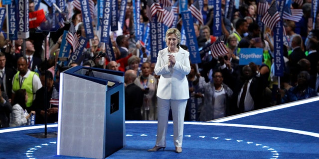 Democratic presidential nominee Hillary on July 28, 2016.