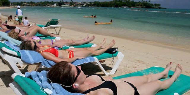 American tourists at the Casa de Campo resort in La Romana, 70 miles east of Santo Domingo, Dominican Republic.