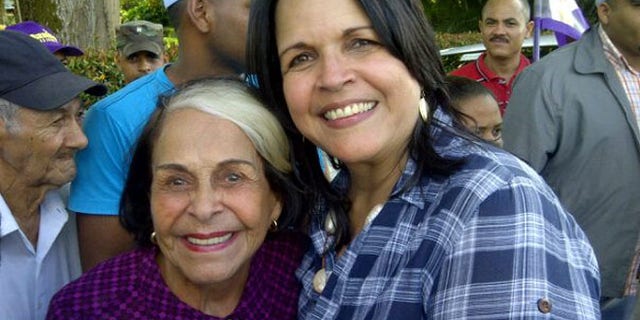 Belgica "Dede" Mirabal and her niece Minou Tavarez Mirabal, a congresswoman in the Dominican Republic.