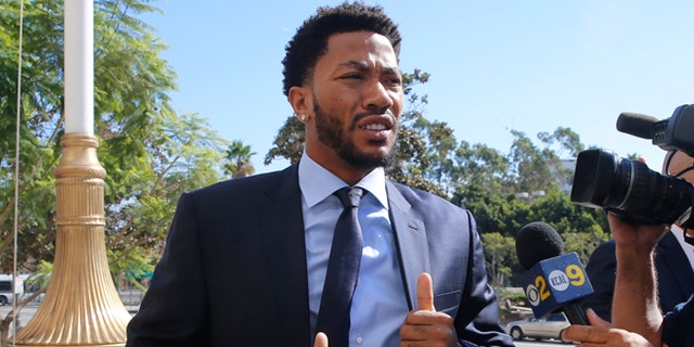 New York Knicks basketball player Derrick Rose.
