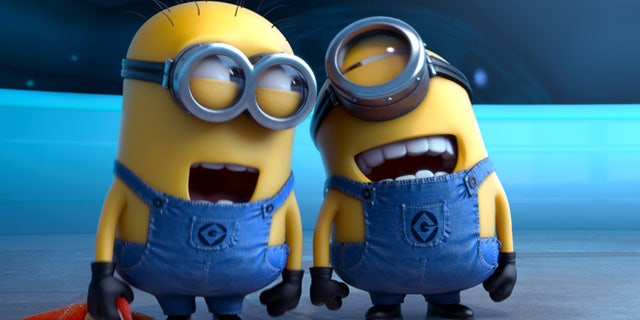 This file photo provided by Universal Pictures shows the minion characters in the film "Despicable Me 2."