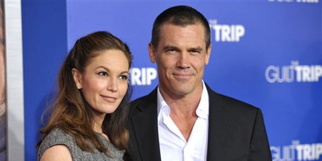 This Dec. 11, 2012 file photo shows actors Diane Lane, left, and Josh Brolin at the LA premiere of "The Guilt Trip" in Los Angeles.