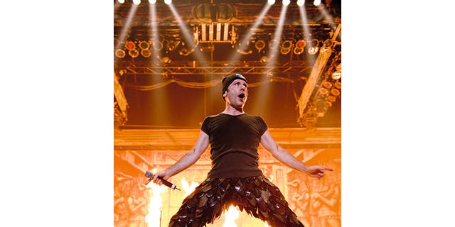 Bruce Dickinson performing for Iron Maiden.
