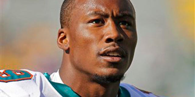 Oct. 17, 2010: File photo shows Miami Dolphins wide receiver Brandon Marshall prior to an NFL football game against the Green Bay Packers, in Green Bay, Wis.
