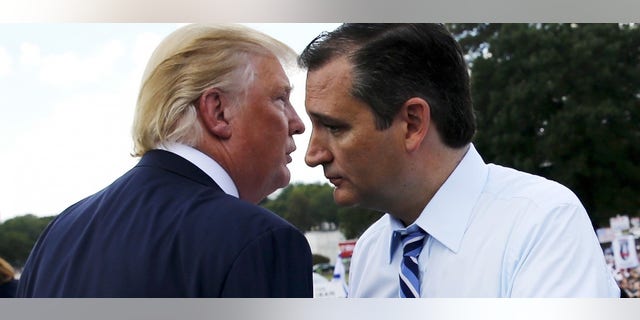 Sept. 9, 2015- Republican presidential candidates Sen. Ted Cruz and Donald Trump at a rally in Washington D.C. (REUTERS)