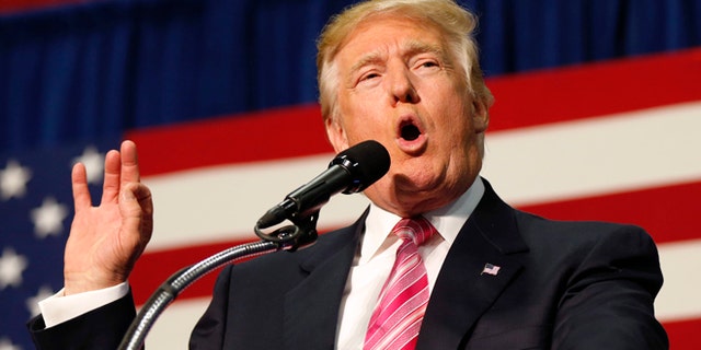In this Aug. 20, 2016 file photo, then Republican presidential candidate Donald Trump speaks at a campaign rally in Fredericksburg, Va.. (AP Photo/Gerald Herbert, File)