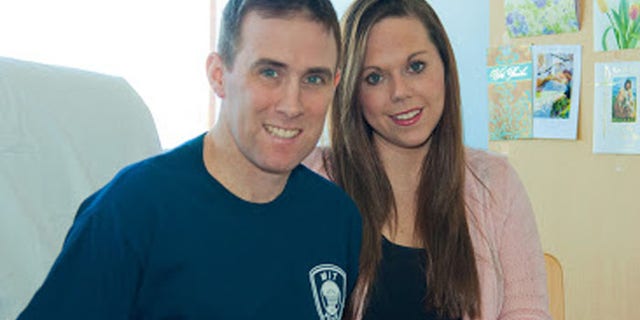 Richard Donohue, shown here with his wife, is recuperating after being severely injured in a gun battle with the Boston Marathon bombing suspects.