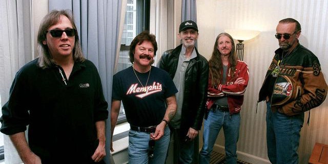 **FILE** The classic rock group The Doobie Brothers. L to R: ohn McFee, Tom Johnston, Keith Knudsen, Patrick Simmons and Michael Hossack.