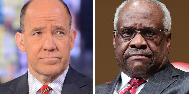 Supreme Court Justice Clarence Thomas, right, was called a “sexual predator” by ABC News chief political analyst Matthew Dowd.
