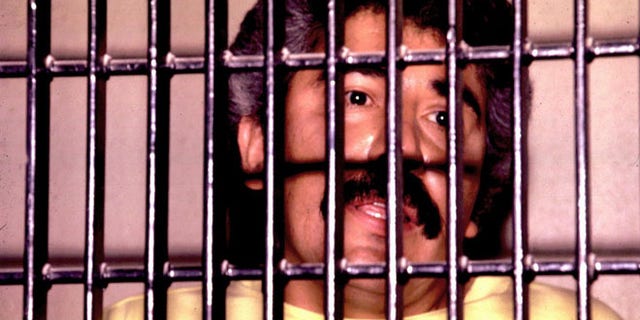 Mexican drug lord Rafael Caro Quintero is shown behind bars in this undated file photo.