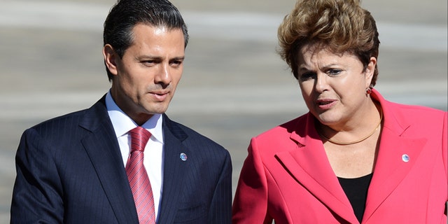 President of Mexico Enrique Peña Nieto and President of Brazil, Dilma Rousseff during the G20 summit on September 6, 2013 in St. Petersburg, Russia.