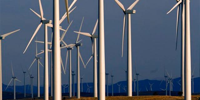 A wind farm in Glenrock, Wyoming.