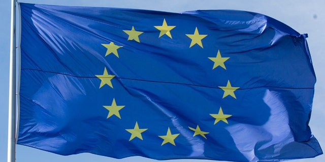 Oct. 12, 2012: An European flag waves in the wind in front of the chancellery in Berlin after the Nobel Peace Prize committee announced the European Union will be honored with the prize.
