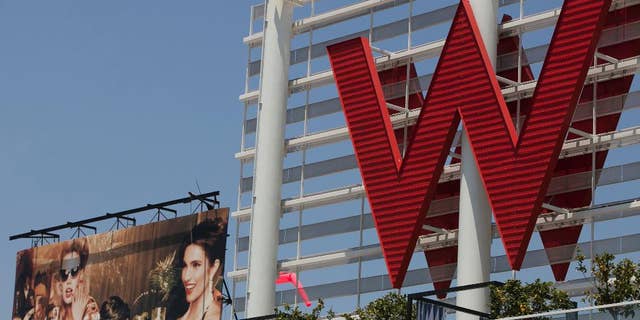 FILE - A Tuesday, July 17, 2012 file photo, shows Starwood Hotels W Hollywood hotel logo in Los Angeles. Starwood Hotels & Resorts Worldwide Inc. reports quarterly earnings on Thursday, April 24, 2014. (AP Photo/Damian Dovarganes, File)