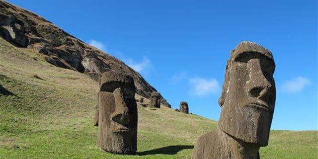This photo of August 2012 shows heads to Rano Raraku, the career of Easter Island.