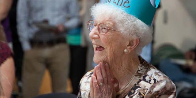 Edythe has been giving back to others for much of her life, including 40 years at Direct Relief. Photo by Isaac Hernandez.