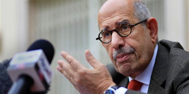 Feb. 4: Egyptian pro-democracy advocate Mohamed ElBaradei, former chief of the UN nuclear watchdog agency and Egypt's reformist leader, talks during a press conference in Cairo, Egypt. (AP)