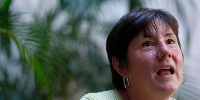 Elizabeth Martin, of Massachusetts, speaks about her late nephew Joseph Martin in Rio de Janeiro, Brazil.