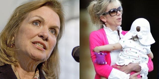 Elizabeth Edwards (left) and Rielle Hunter with the daughter she had with Elizabeth's husband John.