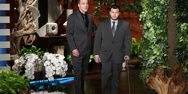Campos, who was shot in the leg by Stephen Paddock, told DeGeneres that he was 'doing better every day, slowly but surely.'