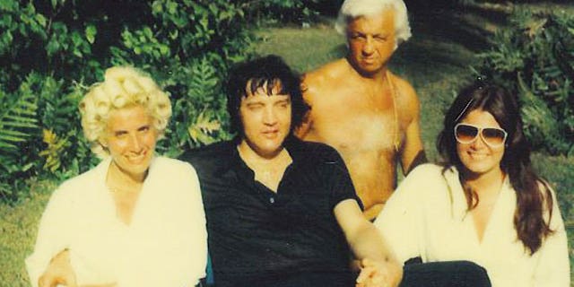 A photo of Elvis (center) with his doctor Nick Nichopoulos (back) taken shortly before his death.