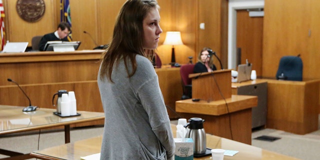 Emily Glass, the stepmother of 5-year-old Wichita boy Lucas Hernandez, in court on May 16.