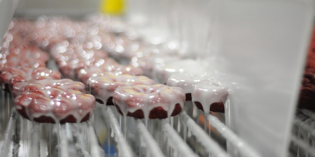 Entenmann's gets ready to roll out the new Red Velvet donut just in time for National Donut Day on June 6 (PRNewsFoto/Bimbo Bakeries USA (BBU))