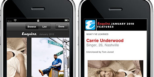 A demonstration of Esquire's iPhone app is spotlighted on Next Media's website -- even though it appears the company is targeting Android smartphones first.