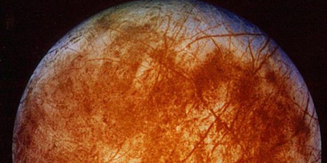 Jupiter's moon Europa is thought to have a metallic core surrounded by a rocky interior, and then a global ocean on top of that, surrounded by a shell of water ice.