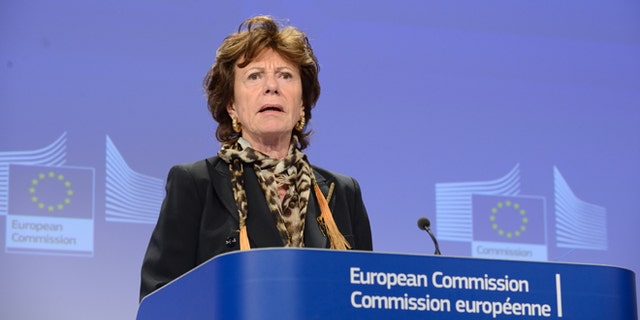 Feb. 12, 2014: Neelie Kroes, vice-president of digital agenda for the European Commission, speaks at a press conference on Internet Governance.