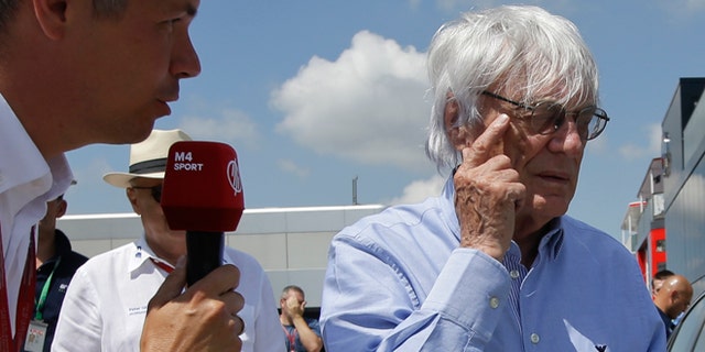 Formula One boss Bernie Ecclestone in Budapest, Hungary, Friday, July 22, 2016.