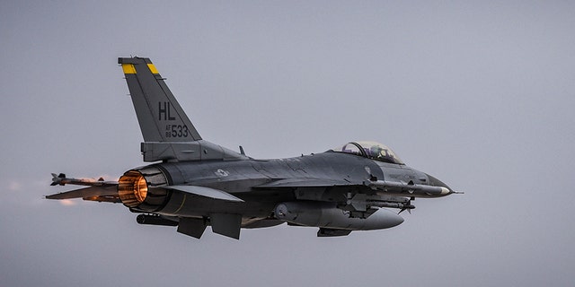 An Air Force F-16 jet crashed Wednesday at Nellis Air Force Base outside of Las Vegas, defense officials told Fox News.